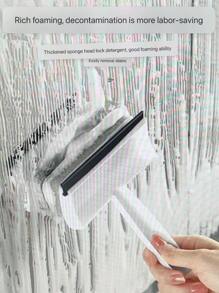 1pc Detachable 2-In-1 Glass Scraper With Magic Paste, Sponge Strip And Replaceable Cleaning Blade, Suitable For Cleaning Bathroom, Tile, Windows, Mirrors, Etc. - Multicolor - View 3