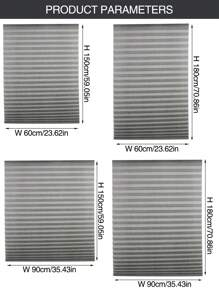 1pc Self-Adhesive Pleated Shade Curtain, Bedroom, Home, Easy Install, Privacy & Sunlight Blocking, Blinds With Uv Protection - Grey - View 5