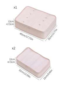 3 piezas/set bolsas organizadoras de viaje, bolsas de clasificación de ropa de equipaje portátil de poliéster para ropa, zapatos, ropa interior, artículos de tocador y otros accesorios de viaje - Beis - Ver 2