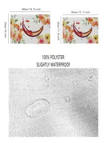 1pc Moon & Floral Pattern Placemat - Multicolor - View 3