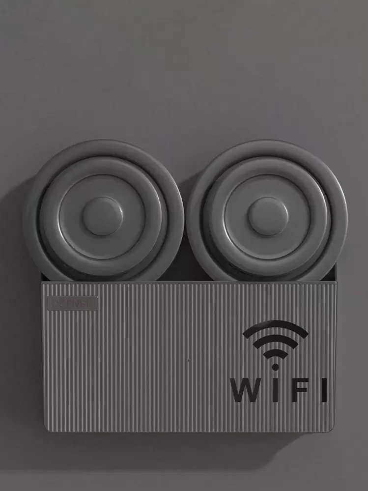 1 Peça Suporte de Parede para Caixa de Armazenamento de Roteador Wifi, Decoração de Casa e Quarto - Preto - Visão 5