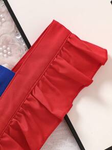 Bebé Vestido overol con lazo delantero ribete con fruncido - Multicolor - Ver 5