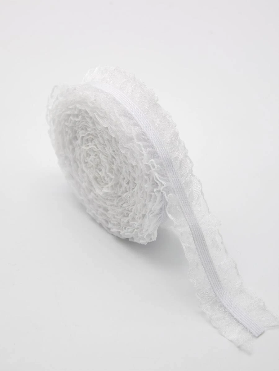 2.5cm Tính hai mặt Tuyết Sợi Trang trí Ren Hoa Đối với Quần áo Đồ trang trí - trắng - Xem 1