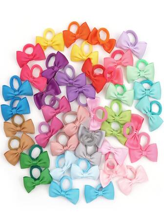 40入組孩子們頭繩鬆緊帶,2英寸,多種顏色