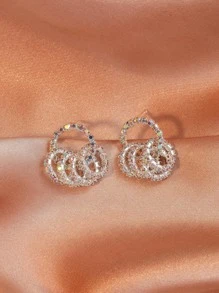 Pendientes con diseño de diamante de imitación