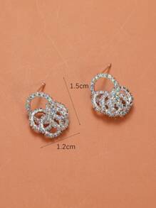 Pendientes con diseño de diamante de imitación