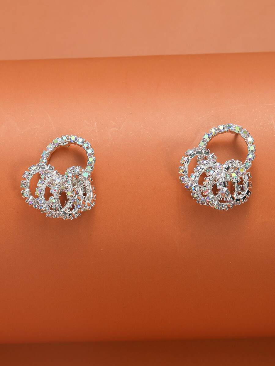 Pendientes con diseño de diamante de imitación