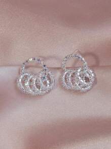 Pendientes con diseño de diamante de imitación