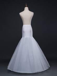 1 pieza Enagua de malla rígida versátil para mujeres, como vestido de novia con moldeado de cintura, estilo trompeta de cola de pez, soporte de falda abultada grande, accesorios para vestidos - Blanco - Ver 3