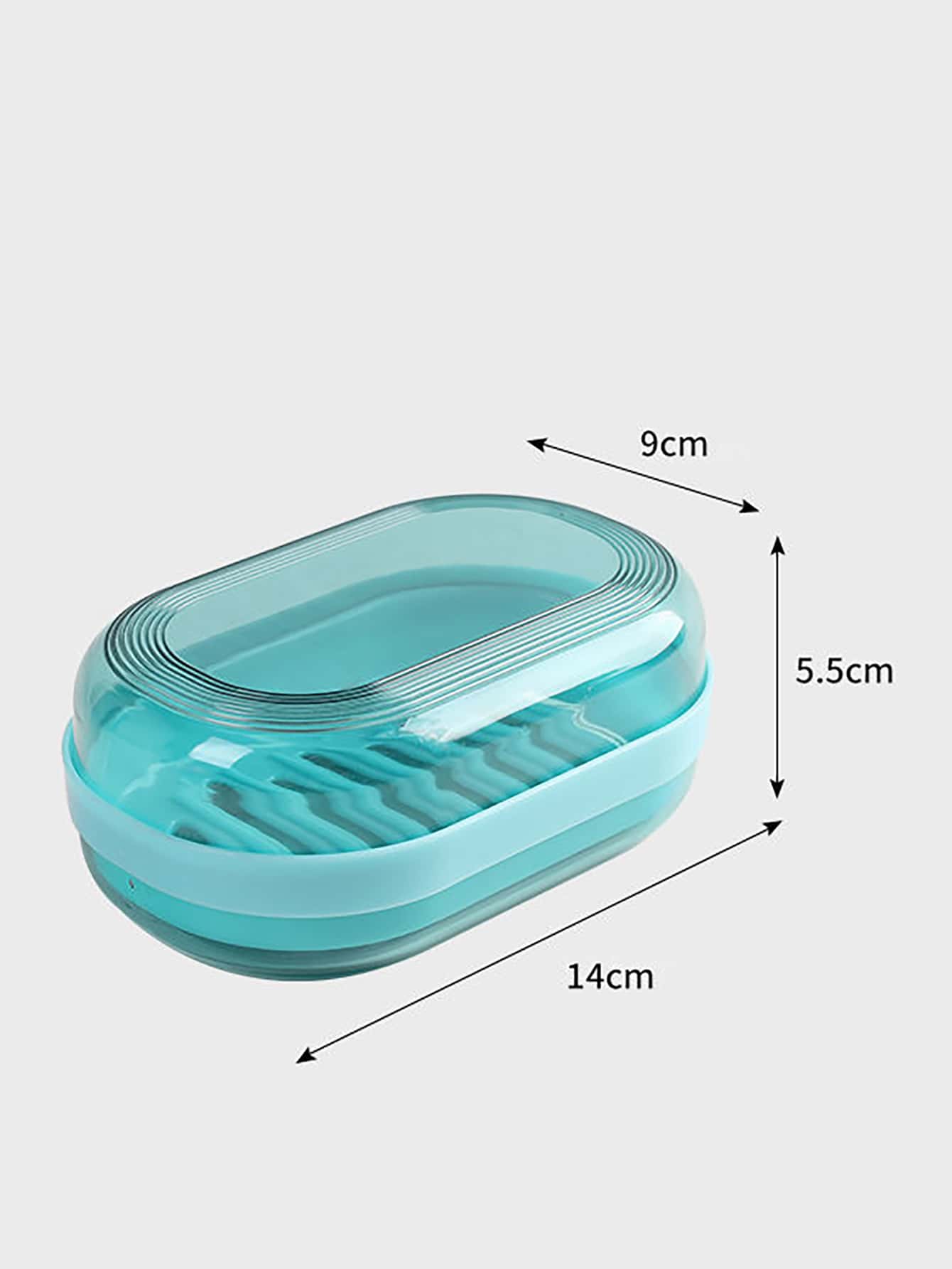 1入組塑膠肥皂盒帶蓋現代灰色肥皂架 - 灰色 - 查看 3