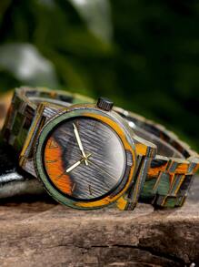 BOBOBIRD BOBO BIRD木頭手錶男士手錶日本石英機芯時尚休閒紋理手錶風俗禮品 - 彩色 - 查看 4