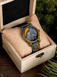 BOBOBIRD BOBO BIRD木頭手錶男士手錶日本石英機芯時尚休閒紋理手錶風俗禮品 - 彩色 - 查看 6