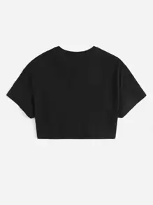 B. Stecz Designs Áo thun nữ Slogan sọc cầu vồng Giải trí - màu đen - Xem 3