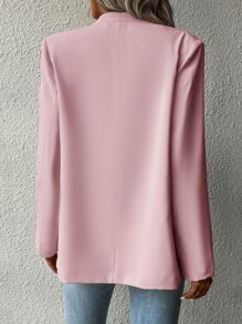 SHEIN LUNE Blazer abierto de frente sólido para otoño/invierno - Rosa - Ver 2