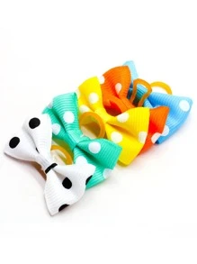 20入組波點圖案蝴蝶結裝飾隨機寵物髮帶適用於狗狗和貓適用於裝飾用品 - 彩色 - 查看 2