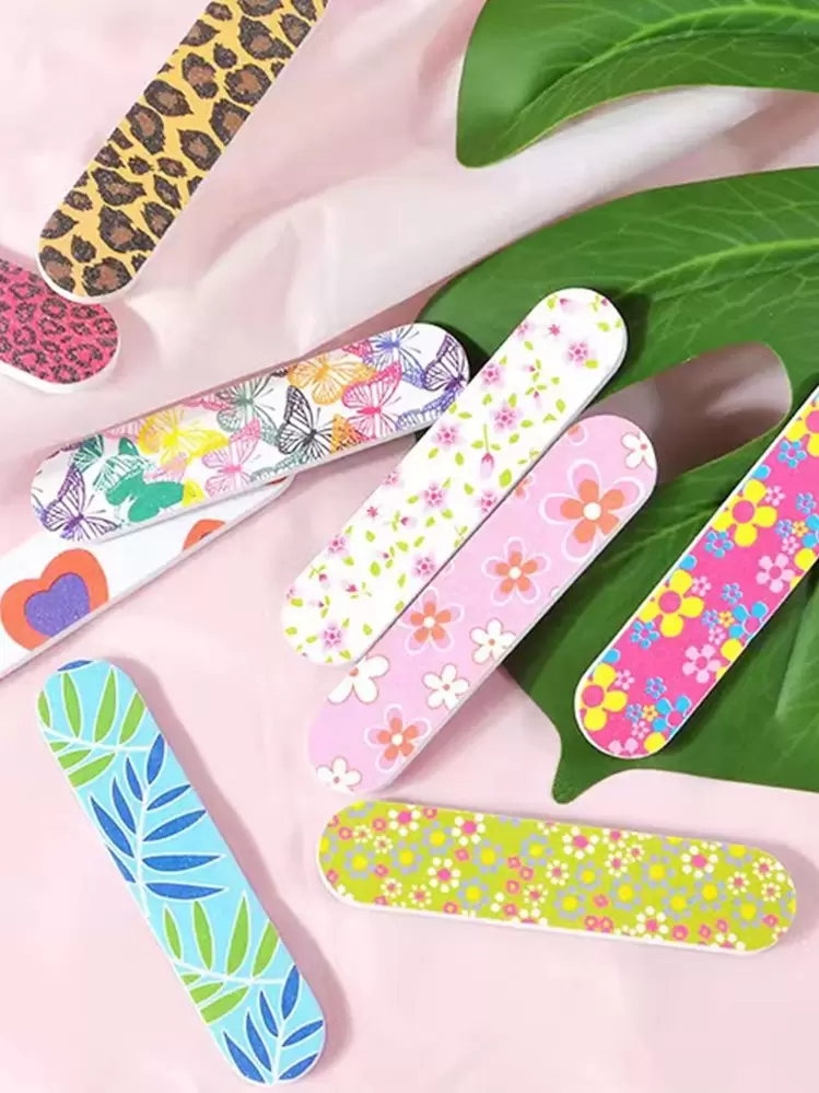 10 stuks bloemenprint nagelvijl - Veel kleurig - Bekijken 3