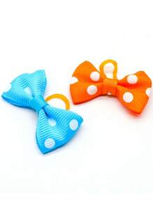 20入組波點圖案蝴蝶結裝飾隨機寵物髮帶適用於狗狗和貓適用於裝飾用品 - 彩色 - 查看 5