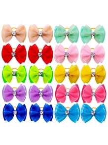 10 chiếc nơ trang trí dây buộc tóc thú cưng ngẫu nhiên cho chó và mèo để trang trí - Nhiều màu - Xem 6