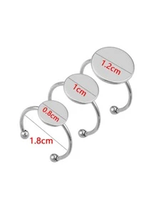 10 Pieces Stainless Steel Adjustable Blank Ring Base Fits 8/10/12mm Cabochon Setting Tray DIY Jewelry Accessories Rings