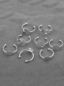 10 Pieces Stainless Steel Adjustable Blank Ring Base Fits 8/10/12mm Cabochon Setting Tray DIY Jewelry Accessories Rings