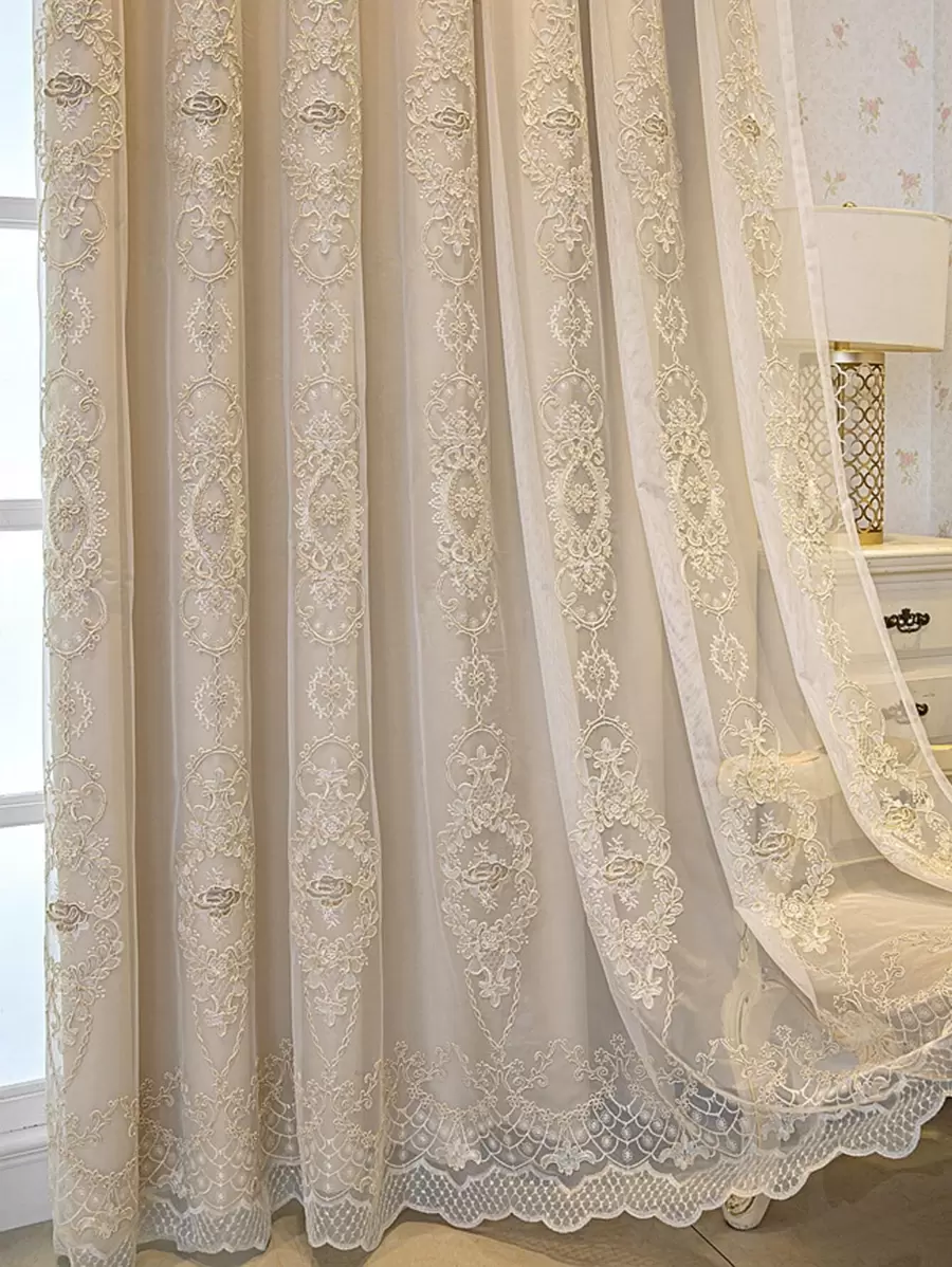 1 Miếng Châu âu Hiện đại Hoa thêu & mỏng Phòng khách Hoặc Phòng ngủ Cửa sổ Rèm - Nhiều màu - Xem 1