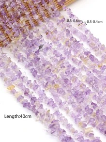 1 Dây Hạt Đá Tự Nhiên Dây Sỏi Thạch Anh Tím/Bùa Dialogite Cho Vòng Cổ DIY Vòng Tay Nữ Cô Gái Trang Sức Làm Phụ Kiện Tinh Tế quà Tặng 3x4-5x6mm - Màu tím - Xem 3