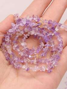 1 Dây Hạt Đá Tự Nhiên Dây Sỏi Thạch Anh Tím/Bùa Dialogite Cho Vòng Cổ DIY Vòng Tay Nữ Cô Gái Trang Sức Làm Phụ Kiện Tinh Tế quà Tặng 3x4-5x6mm - Màu tím - Xem 1