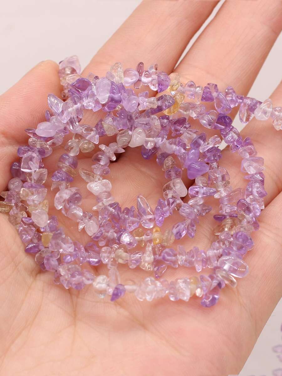 1 Dây Hạt Đá Tự Nhiên Dây Sỏi Thạch Anh Tím/Bùa Dialogite Cho Vòng Cổ DIY Vòng Tay Nữ Cô Gái Trang Sức Làm Phụ Kiện Tinh Tế quà Tặng 3x4-5x6mm - Màu tím - Xem 1