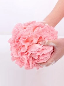 1入組浴花滌綸沐浴絲浴用蕾絲邊發泡沐浴球 - 粉色 - 查看 3
