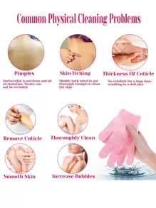 SHEIN 1pc Exfoliating Shower Bath Gloves For Shower/Spa/Massage And Body Scrubs,Bag,Organizer,Storage,Hair Clips Christmas For Holiday Gift Giving