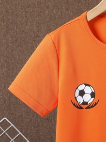 SHEIN Bộ hai mảnh Trai Túi Đồ họa Lá thư Giải trí - trái cam - Xem 5