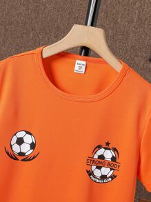 SHEIN Bộ hai mảnh Trai Túi Đồ họa Lá thư Giải trí - trái cam - Xem 6