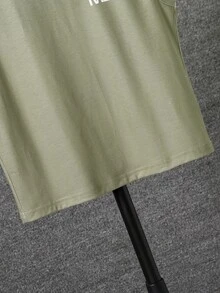 SHEIN 男孩字母圖案背心上衣 - 軍綠色 - 查看 5