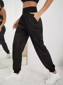 Easithlete 寬腰帶斜口袋運動褲