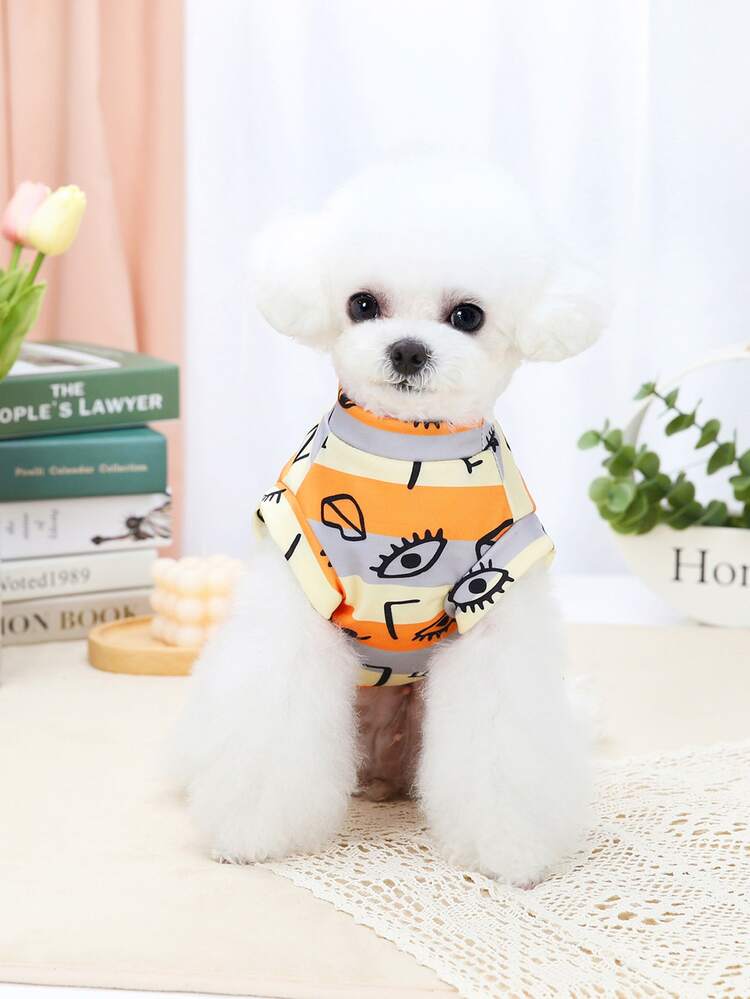 1pc Cartoon Graphic Pet Dress For Cat And Dog For Spring And Summer - Mustard Yellow - View 7