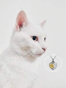 1 vòng cổ thiết kế hình trái tim cho chó và mèo để ghi nhớ - Nhiều màu - Xem 5