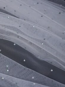 Mạng che mặt cô dâu đính đá Rhinestone kèm lược chải tóc - trắng - Xem 4