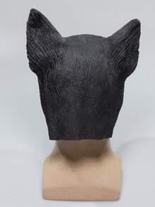 Wolf Head Design Costume Face Shield - Black and White - View 2