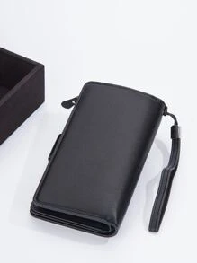 Baellerry 21-Card Capacity Litchi Patterned Men's Zipper Around Clutch Bag Wallet For Men Wallet Purse Wallet Long Wallet - Black - View 6