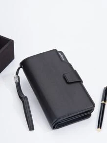 Baellerry 21-Card Capacity Litchi Patterned Men's Zipper Around Clutch Bag Wallet For Men Wallet Purse Wallet Long Wallet - Black - View 7