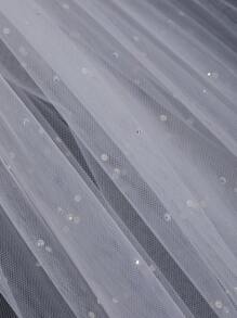 Velo de novia con decoración de strass para ropa de mujer - Blanco - Ver 6