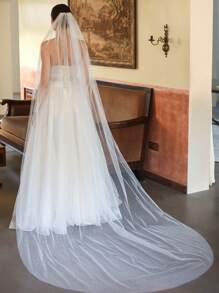 Velo de novia con decoración de strass para ropa de mujer - Blanco - Ver 7