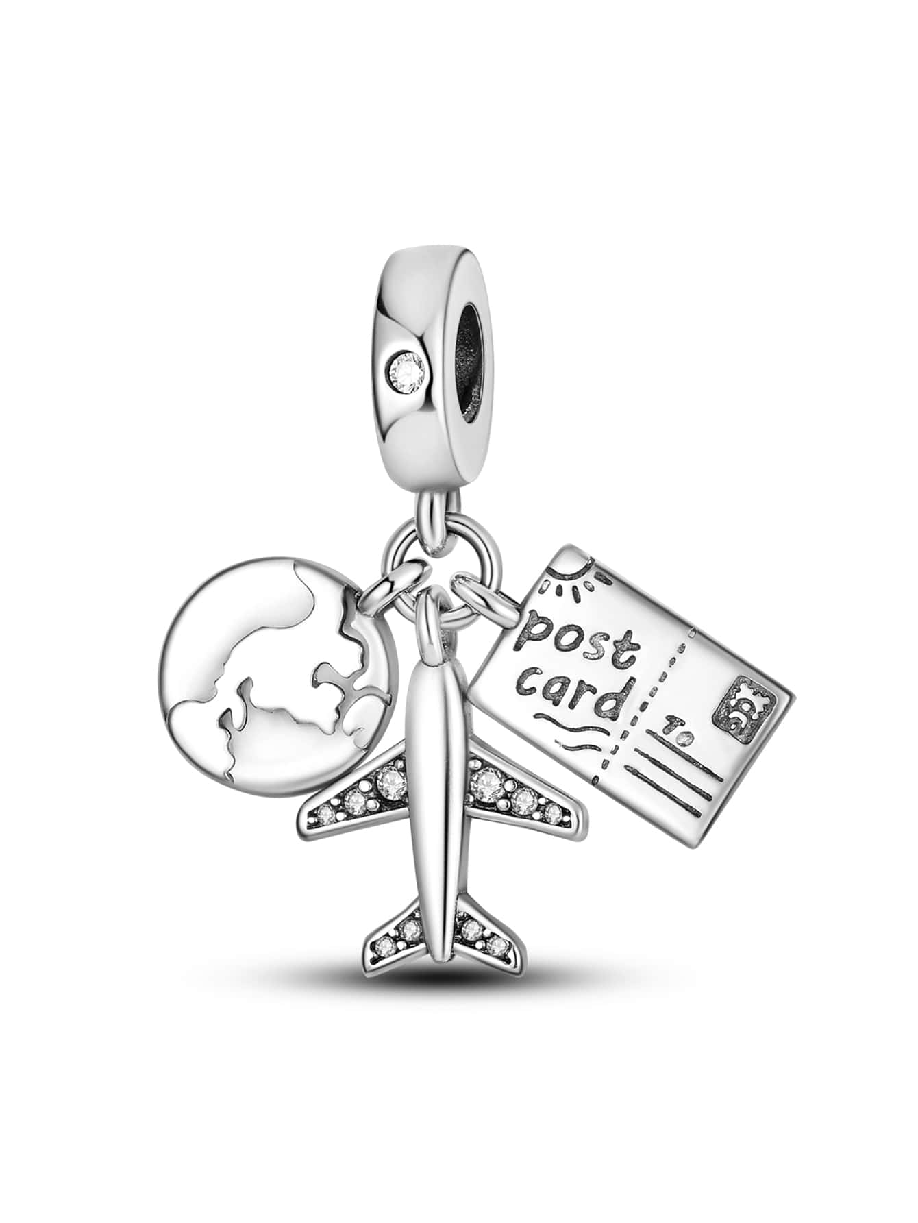 1PC Đá Cubic Zirconia Trang Trí Máy Bay Tự Làm Mặt Dây Chuyền