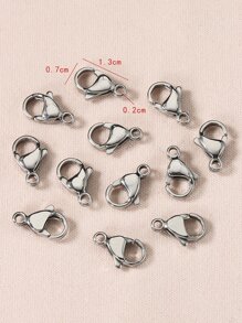 20 cái/bộ Khóa tôm hùm bằng thép không gỉ thời trang dành cho nữ để làm trang sức DIY - Bạc - Xem 3