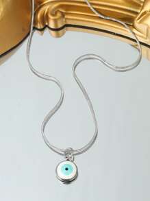 1 Vòng Cổ Mắt Bằng Thép Không Gỉ Thời Trang Cho Nữ Trang Trí Hàng Ngày - Bạc - Xem 2