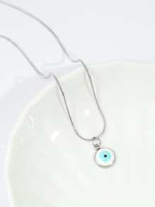 1 Vòng Cổ Mắt Bằng Thép Không Gỉ Thời Trang Cho Nữ Trang Trí Hàng Ngày - Bạc - Xem 3