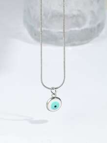 1 Vòng Cổ Mắt Bằng Thép Không Gỉ Thời Trang Cho Nữ Trang Trí Hàng Ngày - Bạc - Xem 4