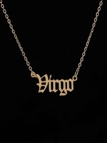 1入組時尚不銹鋼星座字母吊墜項鍊適用於女士日常裝飾