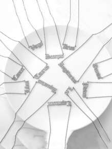 1入組時尚不銹鋼星座字母吊墜項鍊適用於女士日常裝飾 - 銀色 - 查看 1