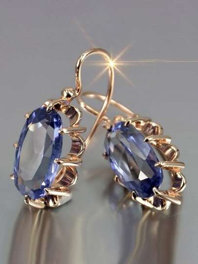 1 par de pendientes decorados con circonita cúbica brillante, adecuados para que las mujeres asistan a fiestas